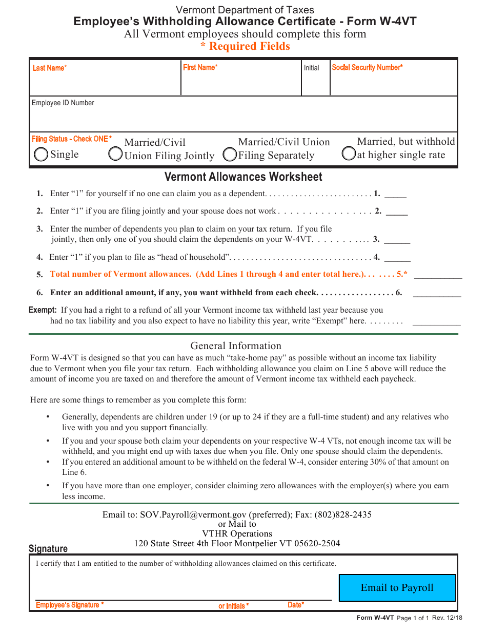 Employee Withholding Allowance Form For Single Person