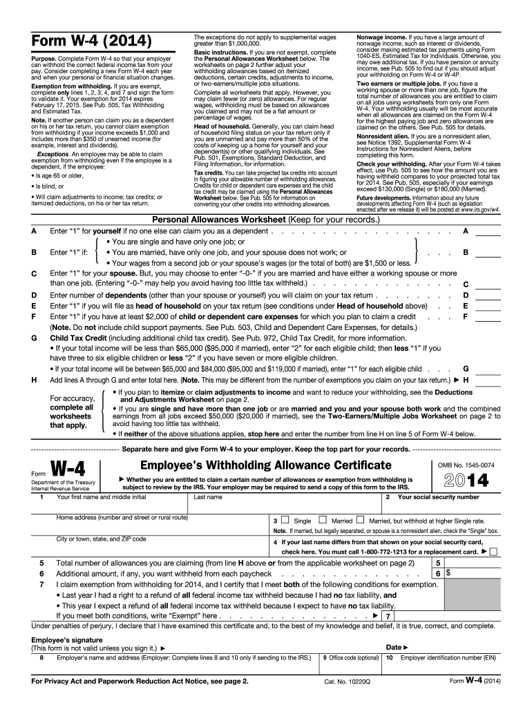 W 4 Form Fill Out And Sign Printable PDF Template SignNow