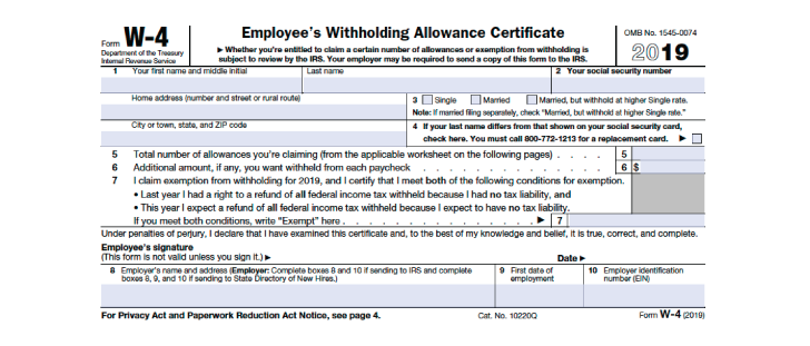 W 4 Form IRS How To Fill It Out Definitive Guide 2020 SmartAsset