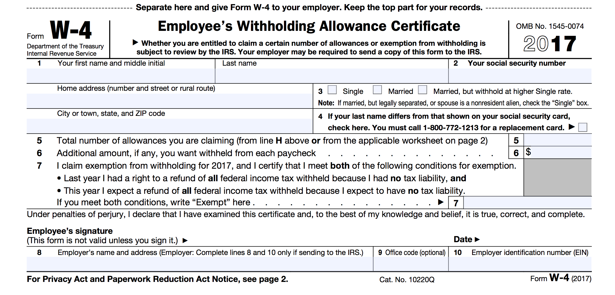 W 4 Forms Free W4 2020 Form Printable