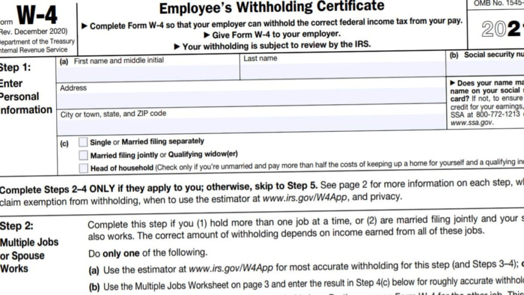 W4 Form 2020 W 4 Forms TaxUni