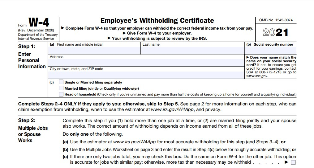 W4 Form 2021 Oregon W4 Form 2021 Printable