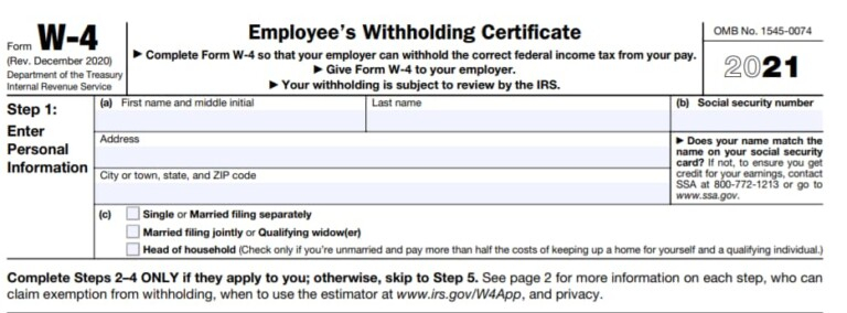 W4 Form 2021 W 4 Forms TaxUni