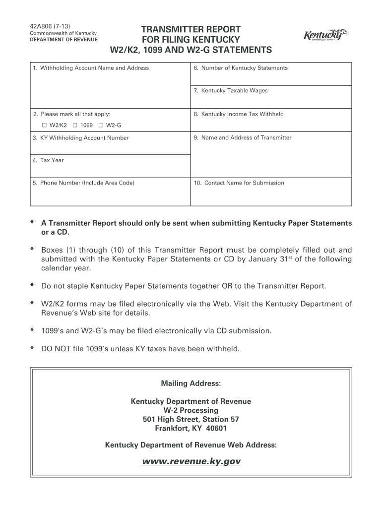 2011 Form KY DoR 42A806 Fill Online Printable Fillable Blank PdfFiller