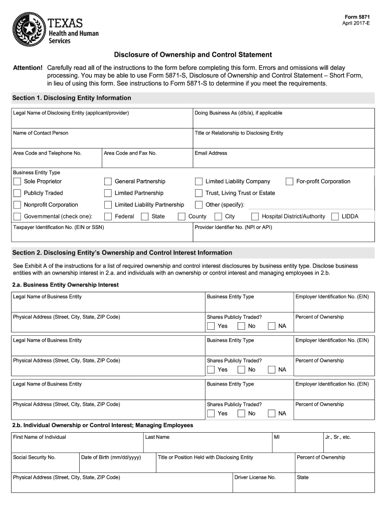 2017 2020 TX Form 5871 Fill Online Printable Fillable Blank PdfFiller