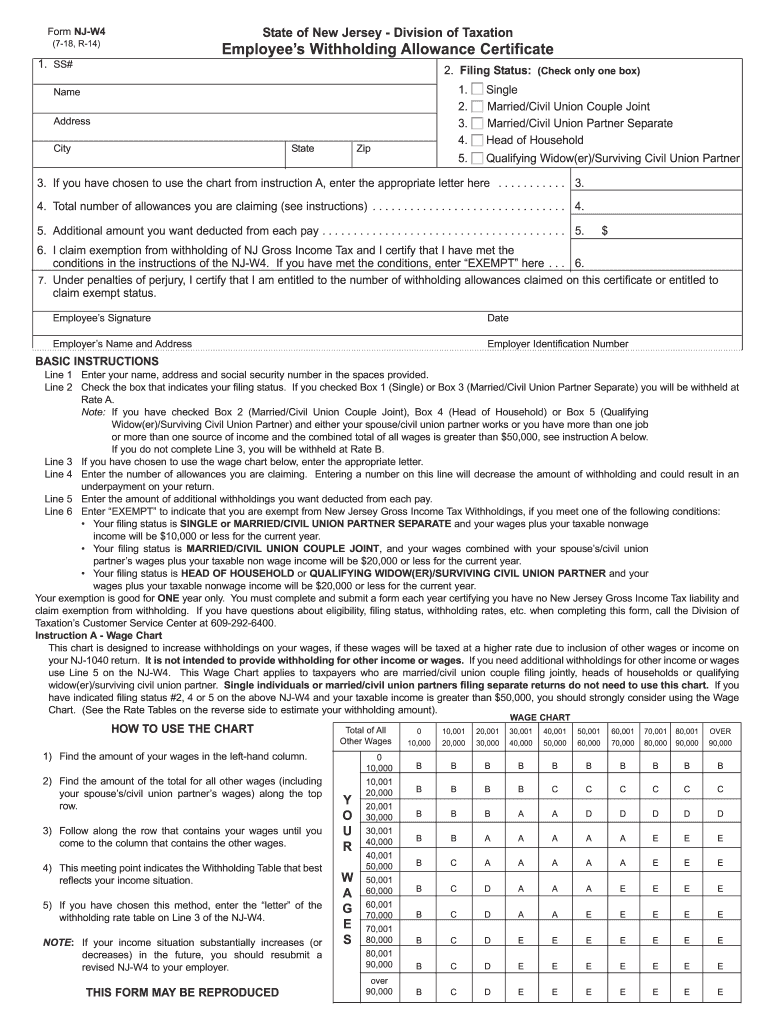 2018 2021 Form NJ DoT NJ W4 Fill Online Printable Fillable Blank 