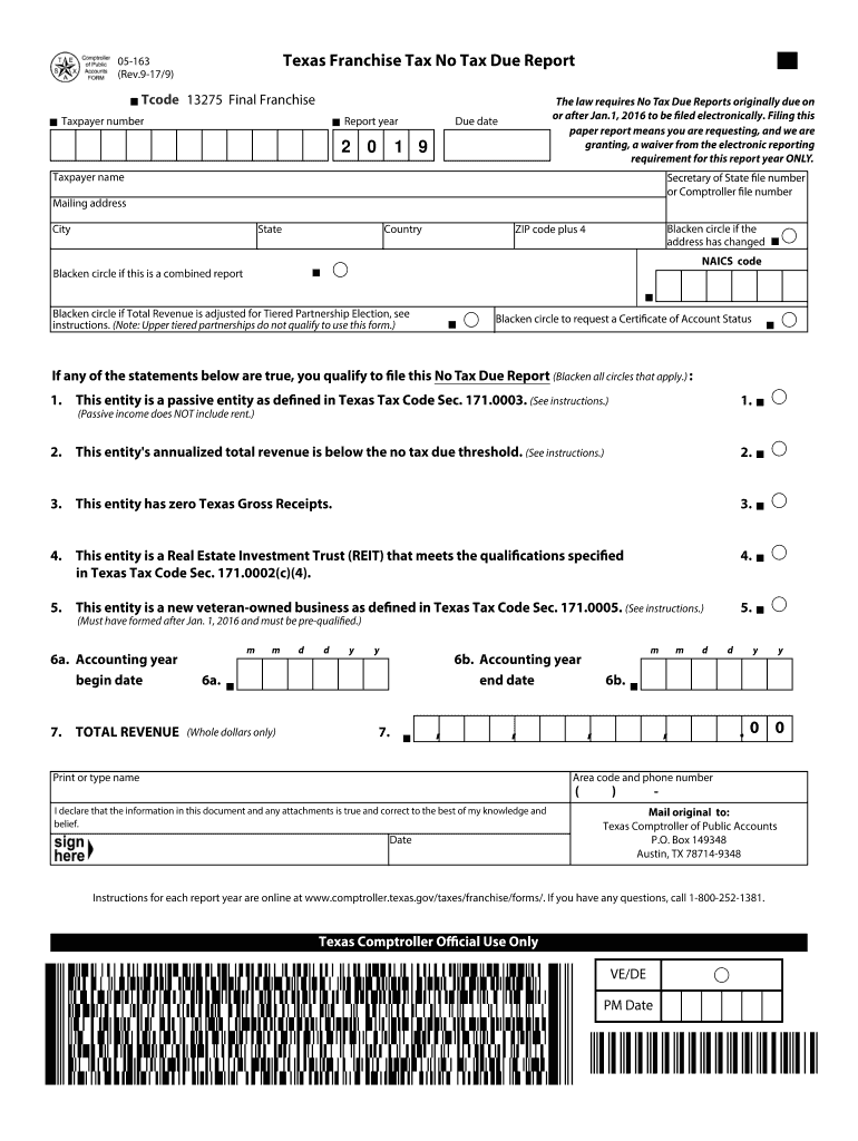 2019 2021 Form TX Comptroller 05 163 Fill Online Printable Fillable 