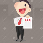 Cartoon Businessman Holding Tax Form Stock Vector Illustration Of