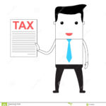 Cartoon Man Holding A Tax Form Stock Illustration Illustration Of