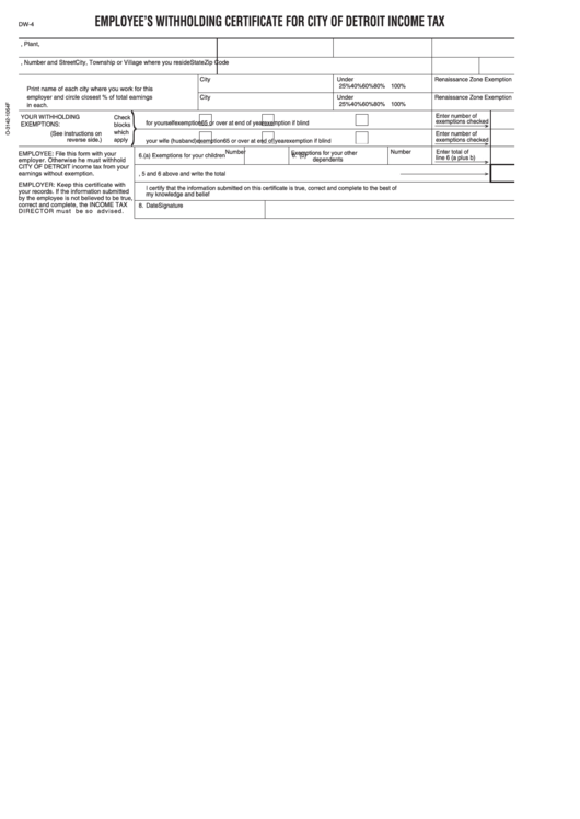 Clearervisiondesign City Of Detroit Income Tax Withholding Form