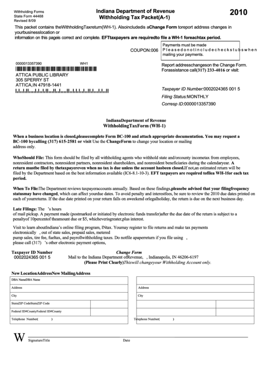 Indiana Local Tax Withholding Form