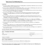 Fillable State Income Tax Withholding Form Printable Pdf Download