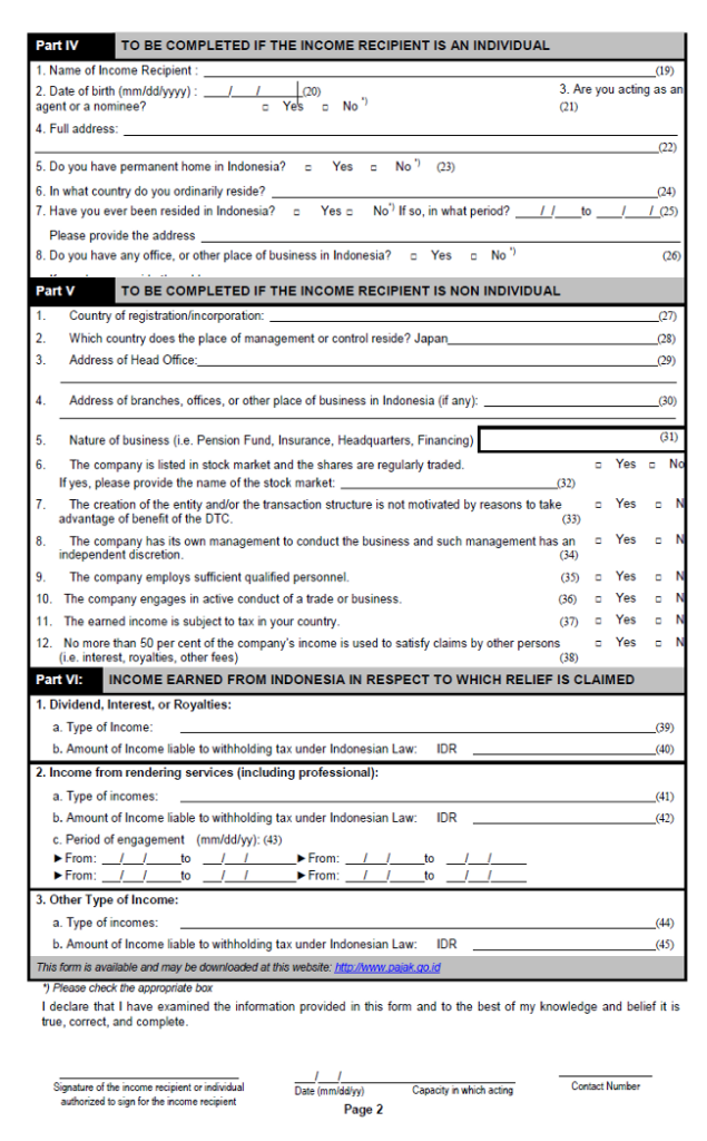 form DGT1 withholding Tax