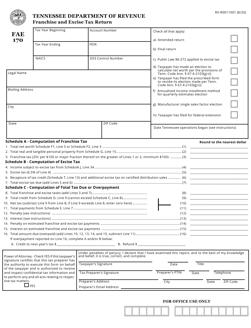 Form FAE170 RV R0011001 Download Printable PDF Or Fill Online 