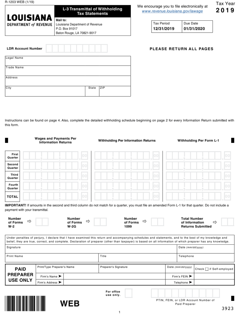 Form L 3 R 1203 WEB Download Fillable PDF Or Fill Online Transmittal 