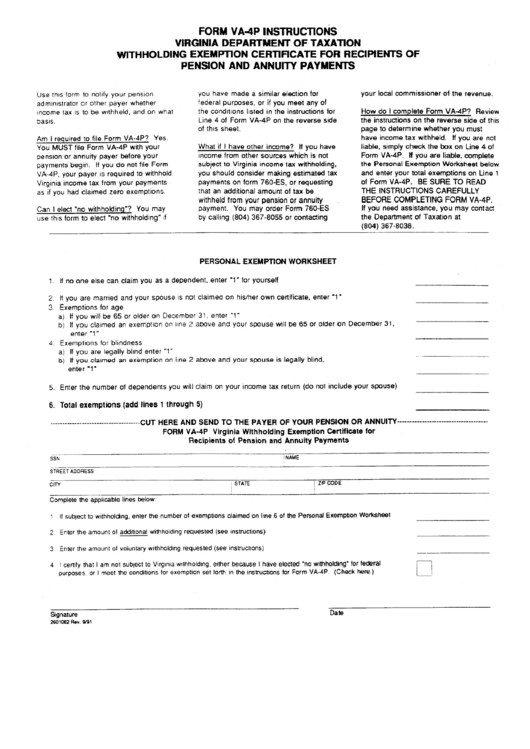 Incorrect State Withholding Form Virginia 0940