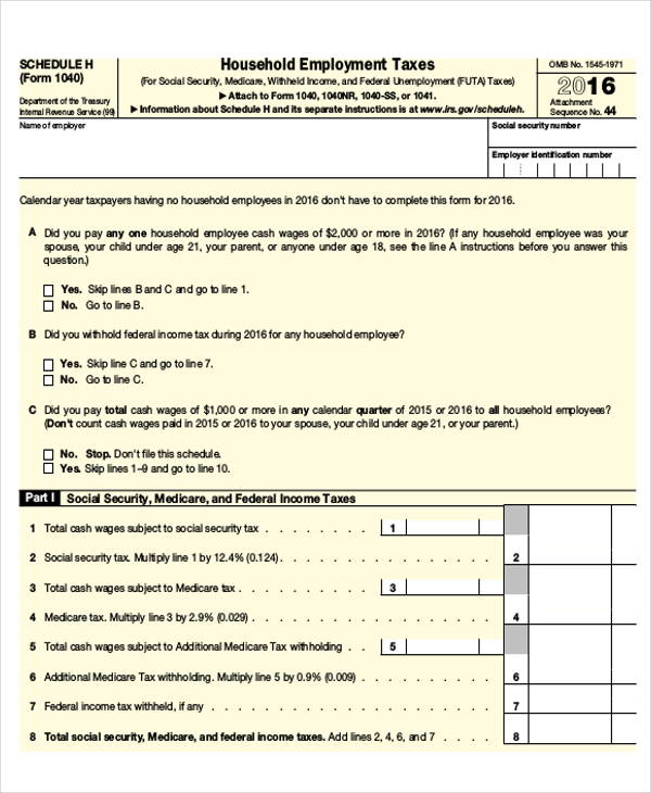 FREE 9 Sample Employee Tax Forms In MS Word PDF