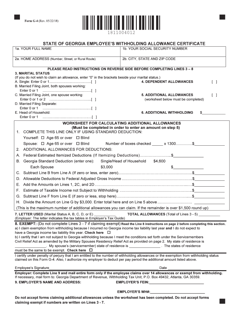Ga G4 Fill Out And Sign Printable PDF Template SignNow