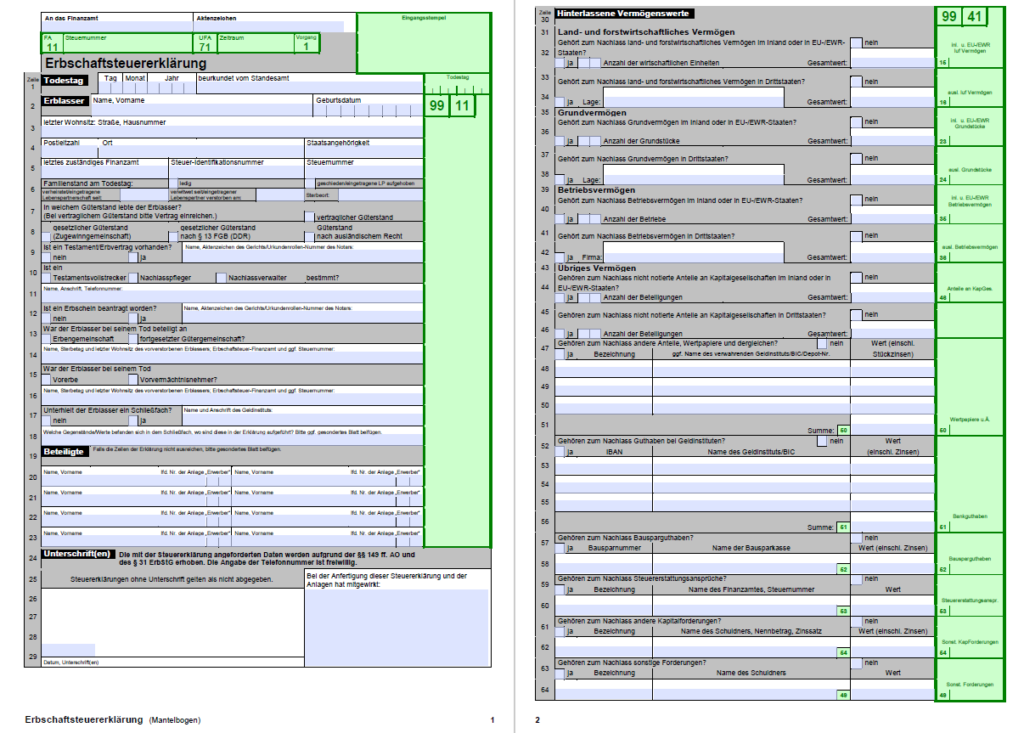 German Inheritance Tax Forms Cross Channel Lawyers