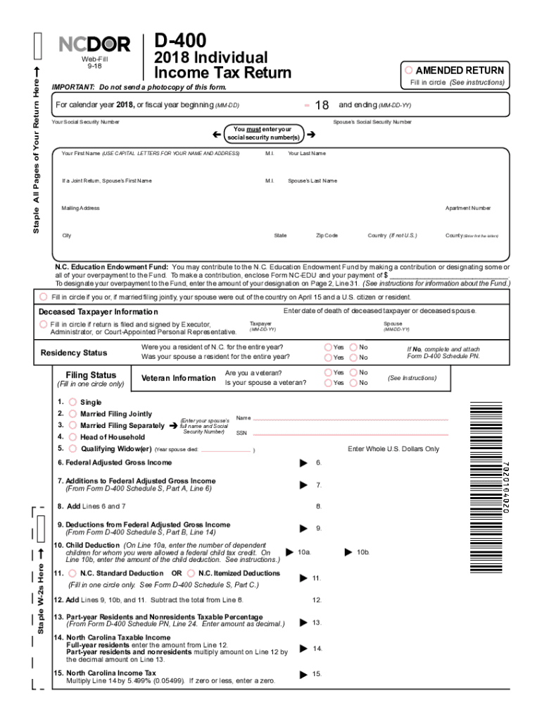 How To Calculate North Carolina Taxable Income TAXW