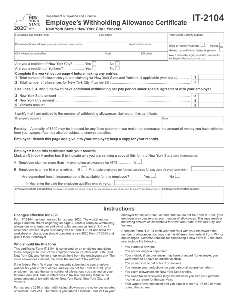 How To Fill Out New York State Withholding Form Fill Online 