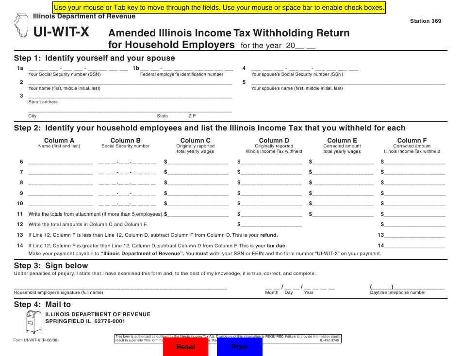 Illinois Income Tax Withholding Forms W4 Form 2021