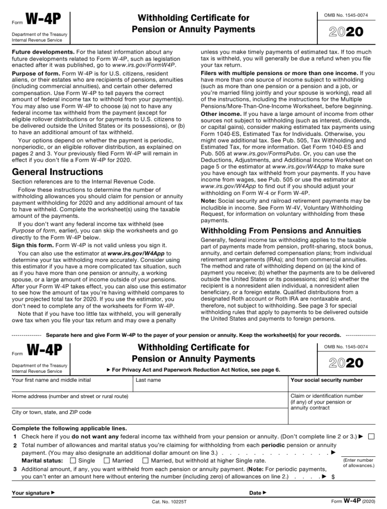 IRS Form W 4P Download Fillable PDF Or Fill Online Withholding 