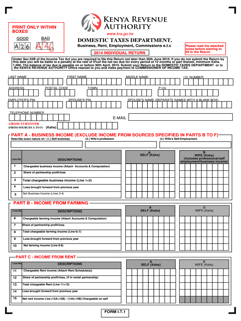 Itax Kra Return Form Fill Out And Sign Printable PDF Template SignNow