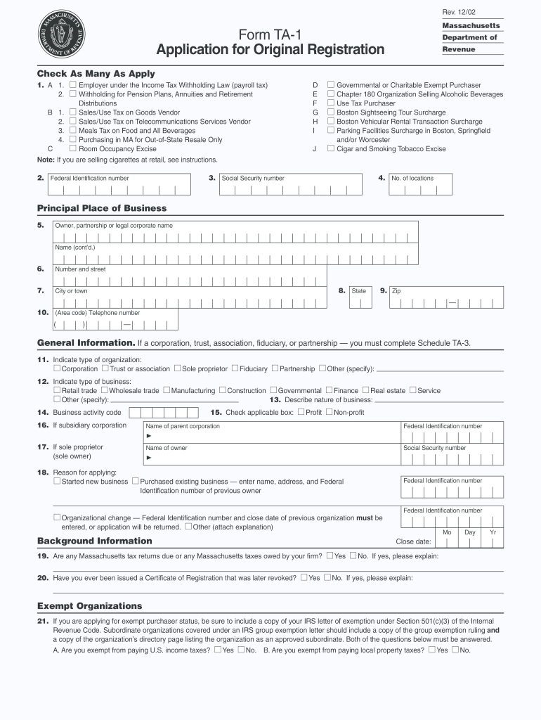 Massachusetts Form Ta Get Fill Online Printable Fillable Blank 