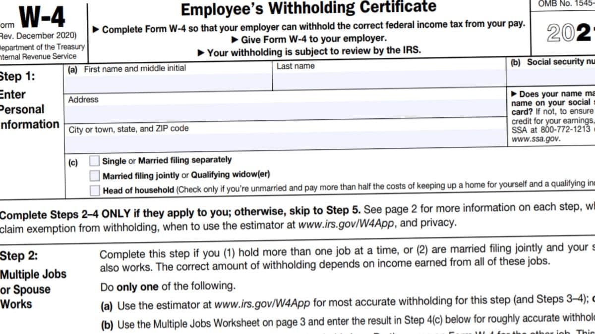 W4 Form 2020 W 4 Forms TaxUni