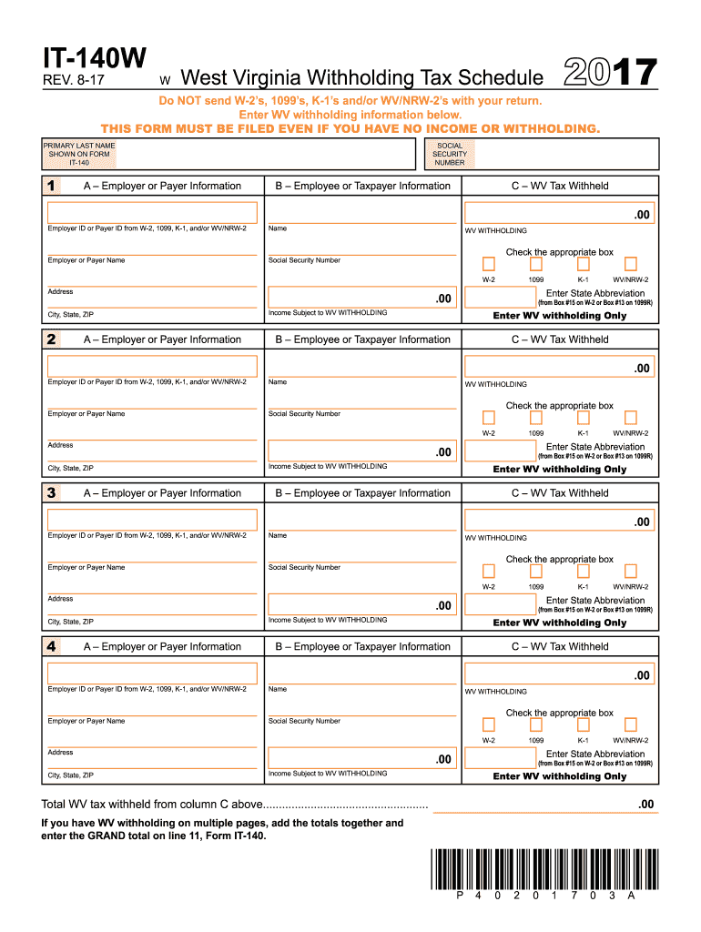 Wv It 140 Form Fill Out And Sign Printable PDF Template SignNow